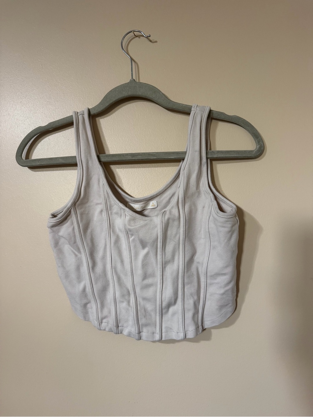 Women’s White Tank Crop Top - Sleeveless Rib Detail